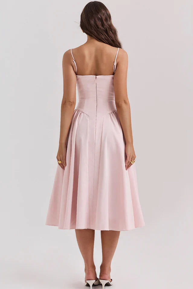 Thelma | Midi Sundress with Corset Bodice