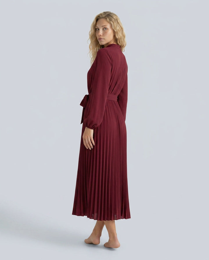 Vivienne | Pleated Midi with Belted Waist