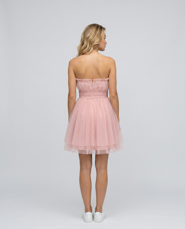 Nichole | Mini Dress with Strapless Tulle Skirt