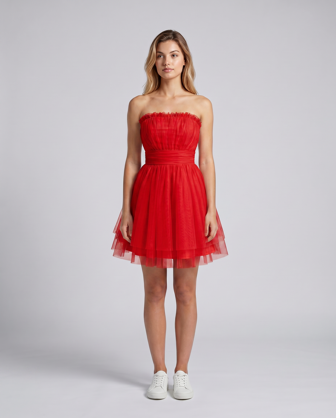 Nichole | Mini Dress with Strapless Tulle Skirt
