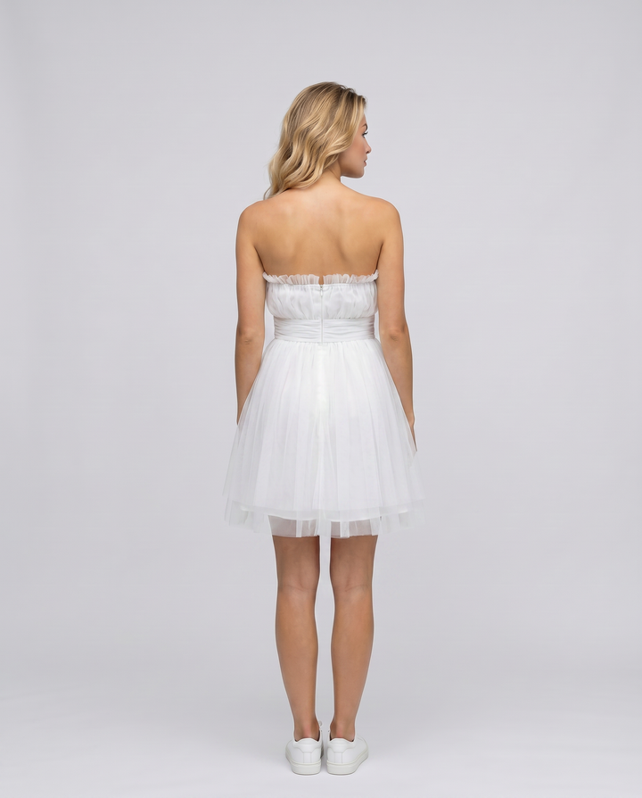 Nichole | Mini Dress with Strapless Tulle Skirt