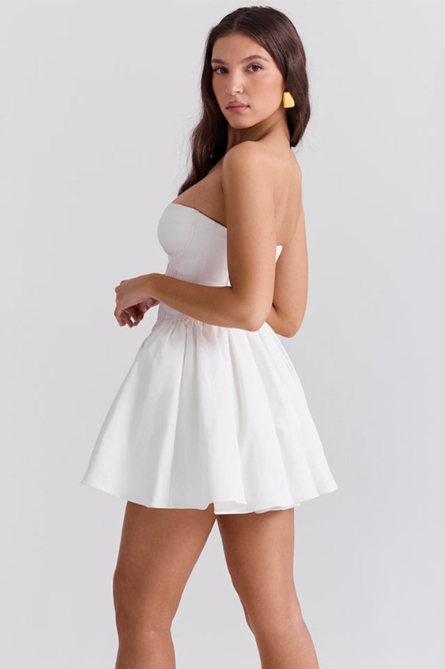 Virgie | Mini Dress with Strapless Bustier and A-Line Skirt