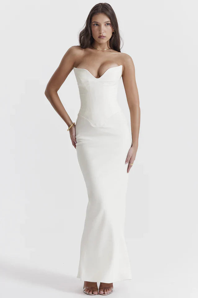 Karla | Maxi Dress with Strapless Corset Bodice