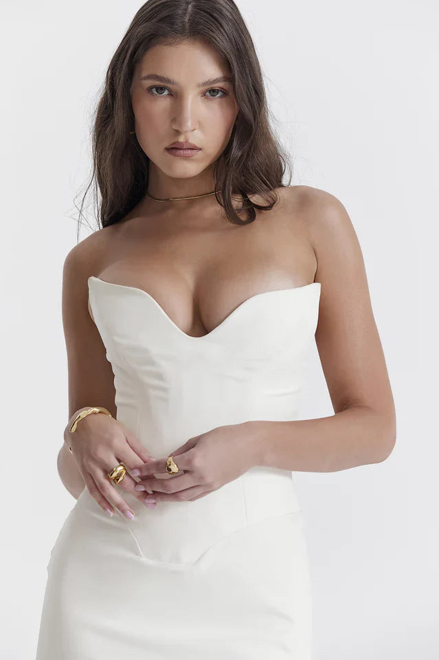 Karla | Maxi Dress with Strapless Corset Bodice