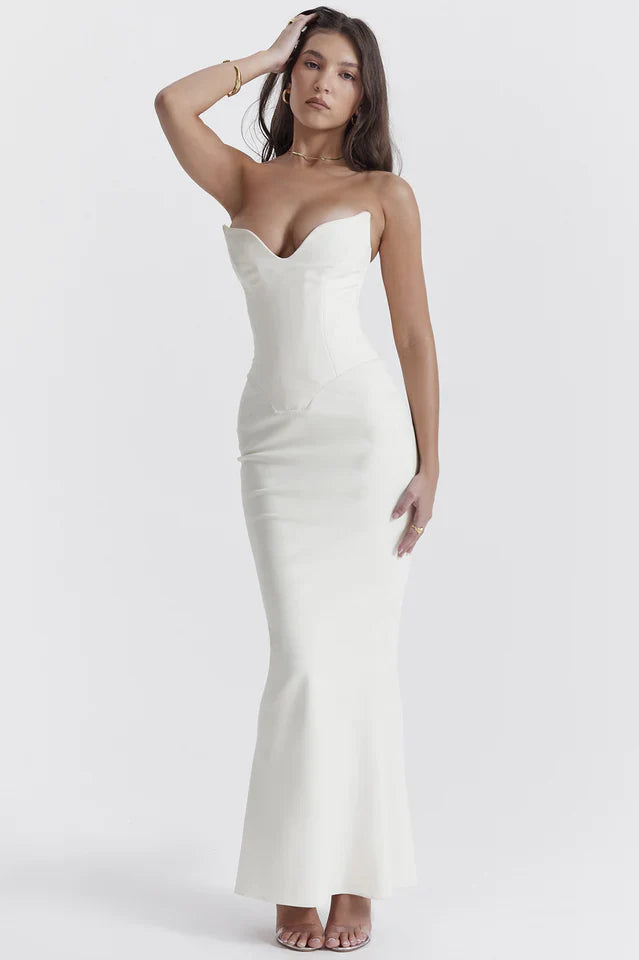 Karla | Maxi Dress with Strapless Corset Bodice