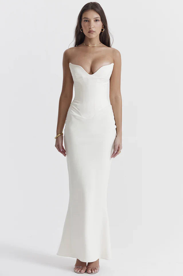 Karla | Maxi Dress with Strapless Corset Bodice