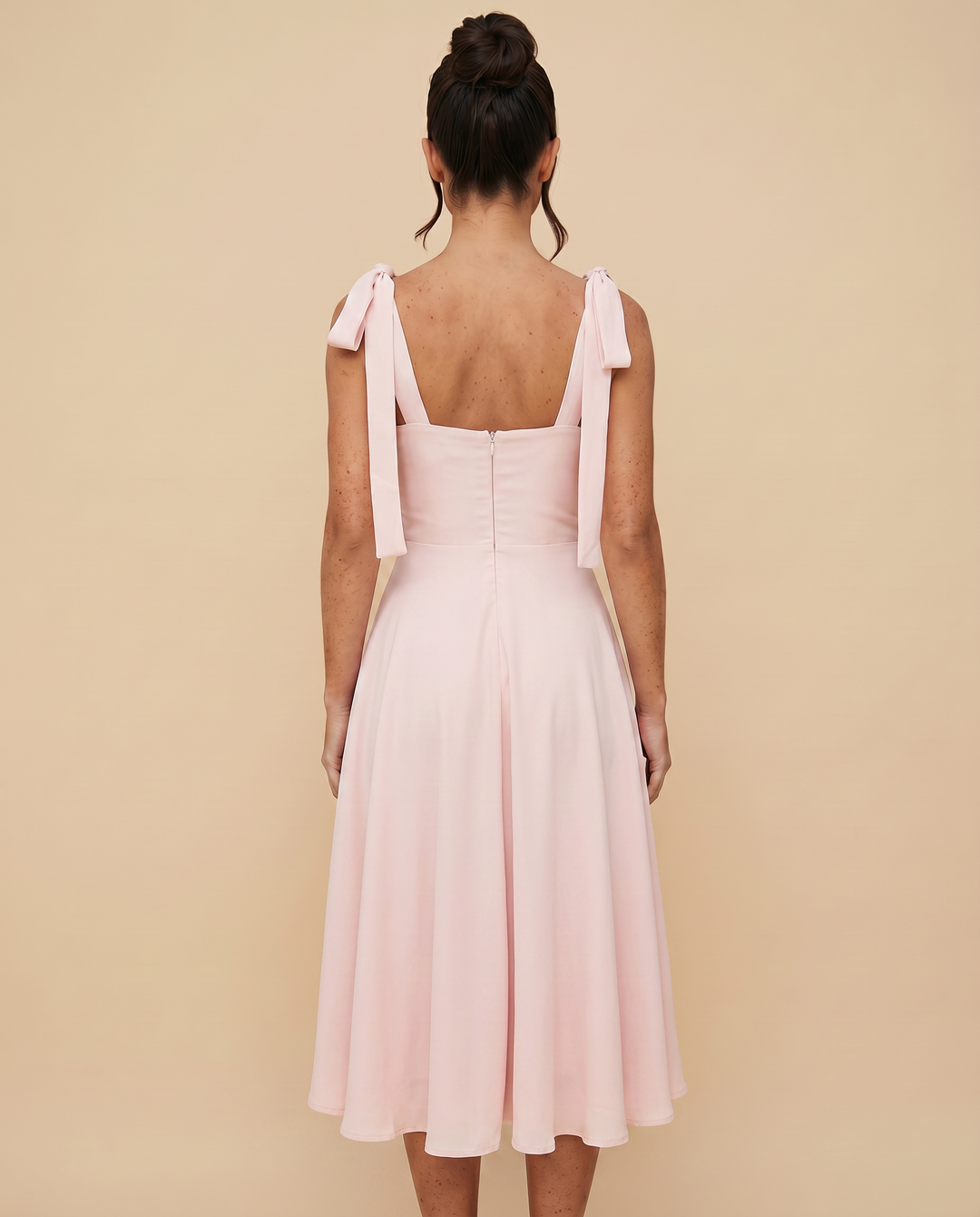 Leigh | Midi Dress with Tie Shoulder Straps