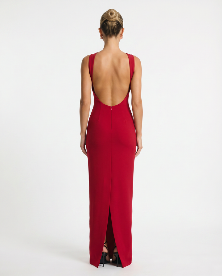 Aimee | Maxi Dress with Strapless Neckline and Back Slit