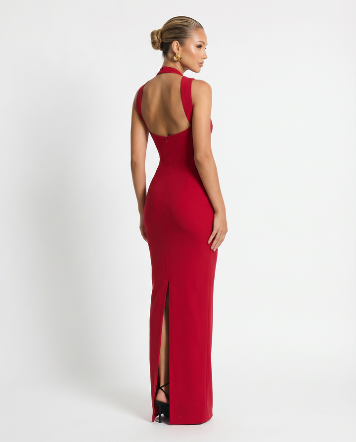 Aimee | Maxi Dress with Strapless Neckline and Back Slit