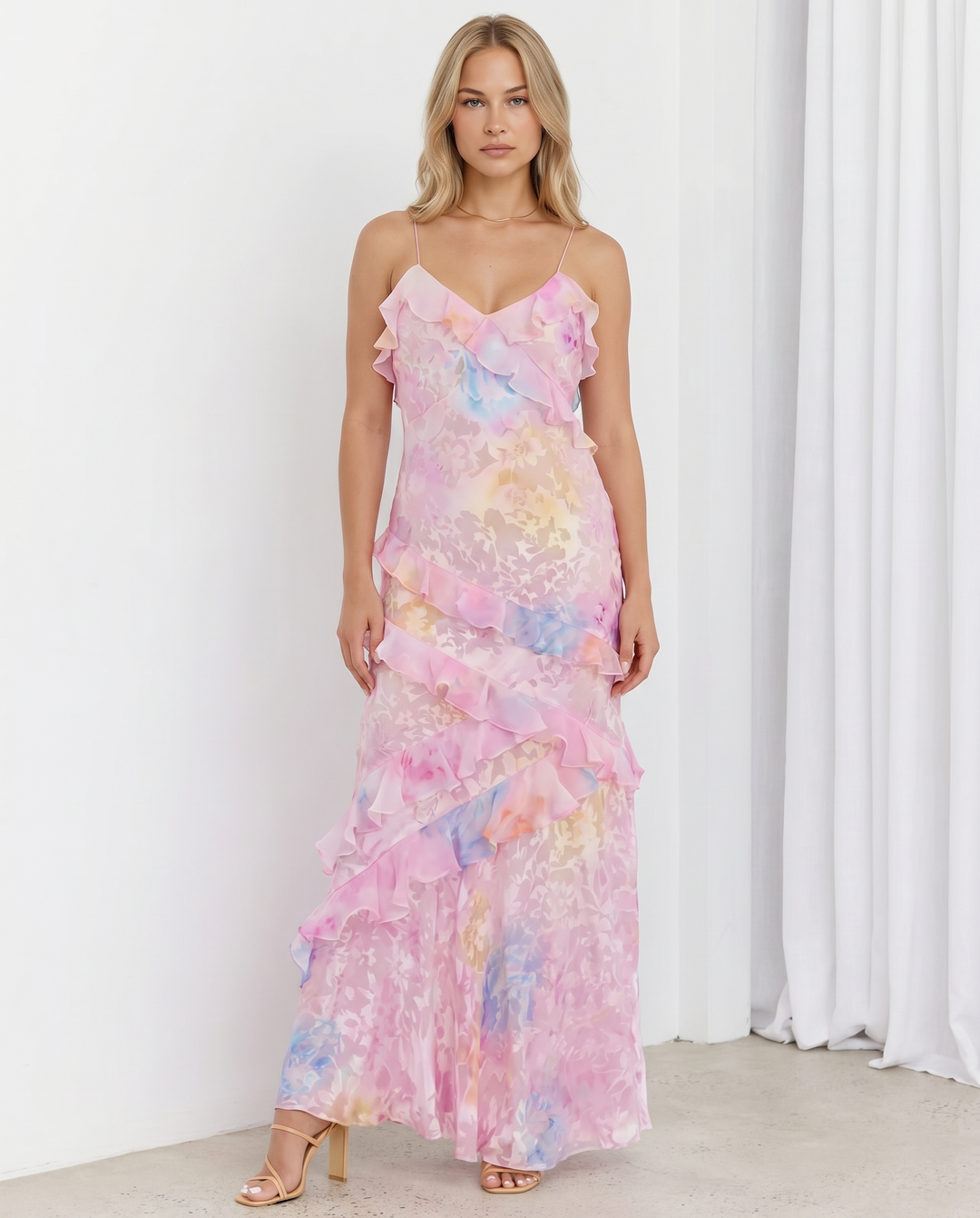 Lillie | Maxi Dress with Ruffle Layered Skirt