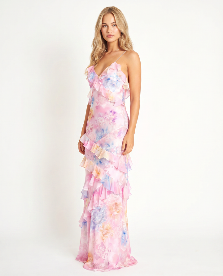 Lillie | Maxi Dress with Ruffle Layered Skirt