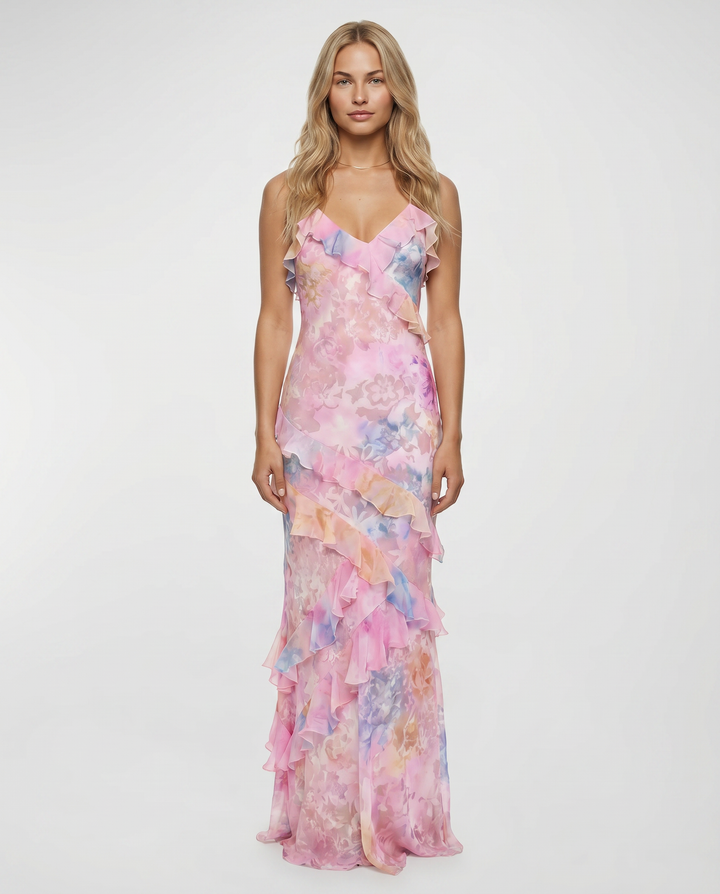 Lillie | Maxi Dress with Ruffle Layered Skirt