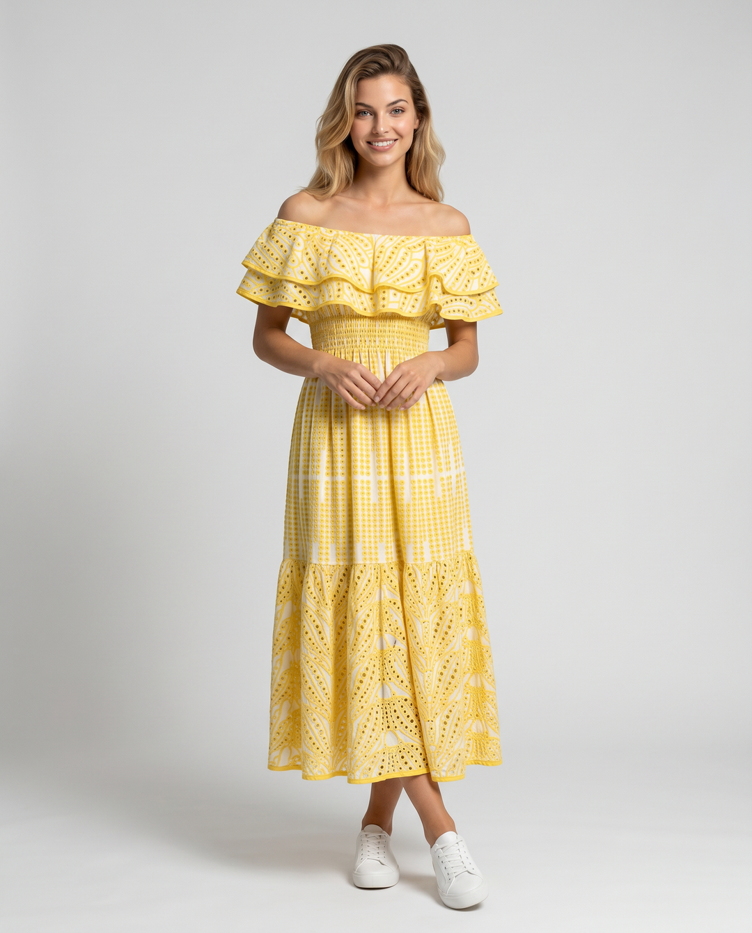 Azariah | Maxi Dress with Off-Shoulder Ruffle Bodice