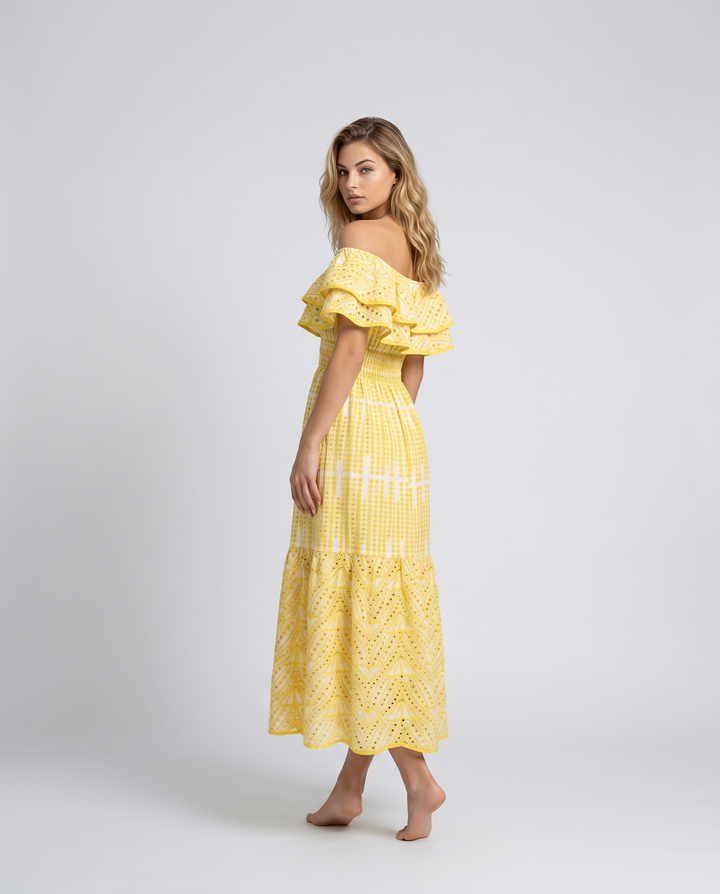 Azariah | Maxi Dress with Off-Shoulder Ruffle Bodice