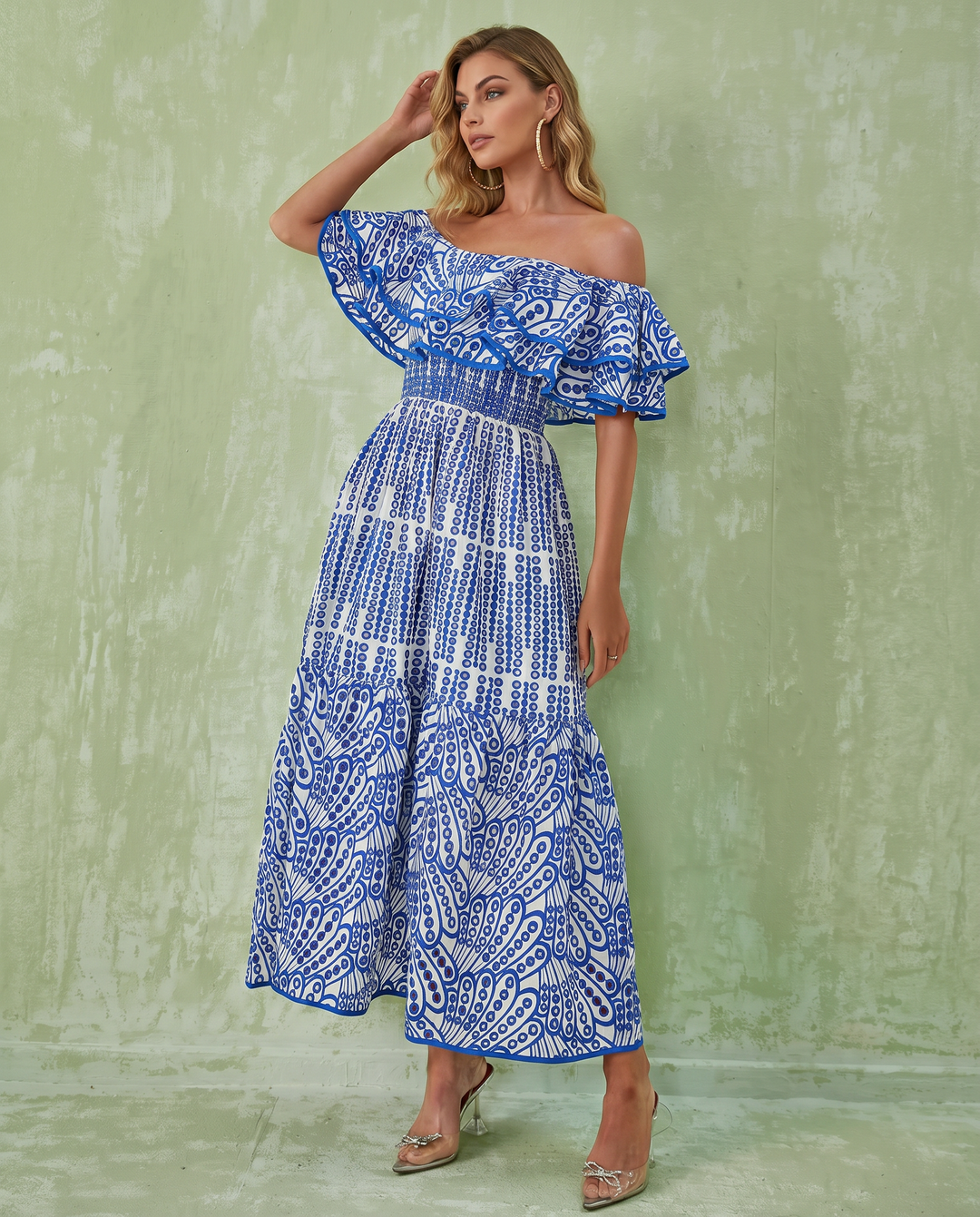 Azariah | Maxi Dress with Off-Shoulder Ruffle Bodice