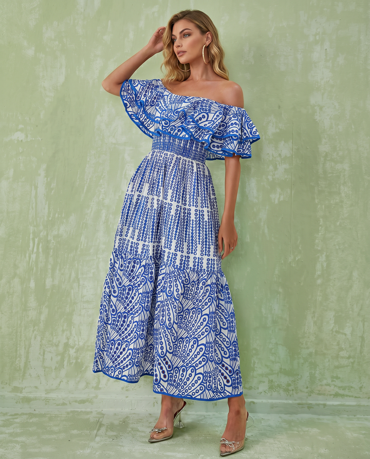 Azariah | Maxi Dress with Off-Shoulder Ruffle Bodice