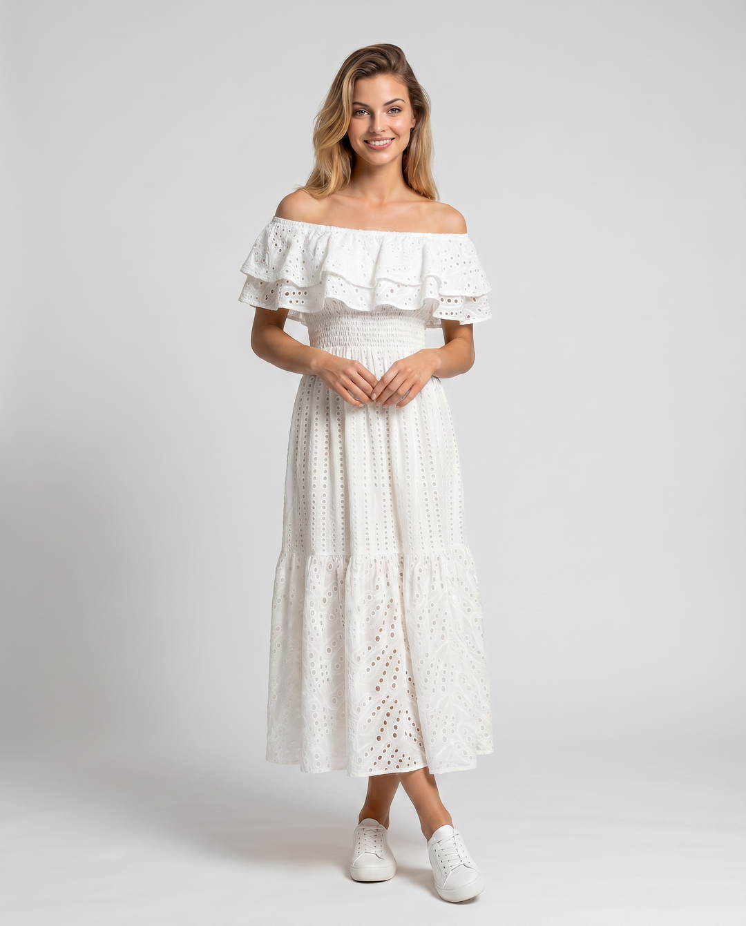 Azariah | Maxi Dress with Off-Shoulder Ruffle Bodice