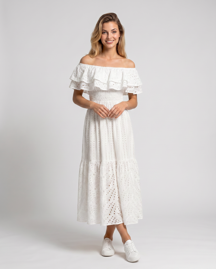 Azariah | Maxi Dress with Off-Shoulder Ruffle Bodice