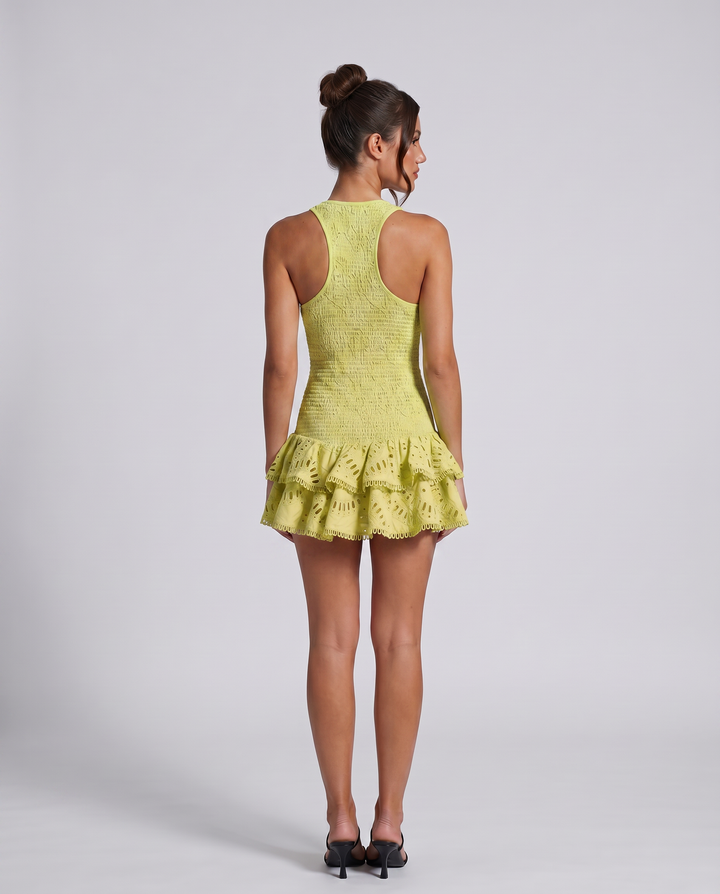 Virka | Mini Dress with Smocked Bodice and Ruffle Hem
