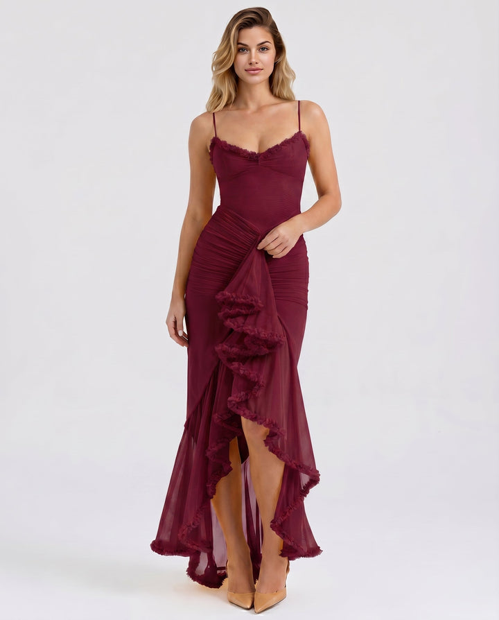 Leah | High-Low Dress with Ruffled Front