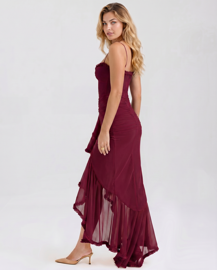 Leah | High-Low Dress with Ruffled Front
