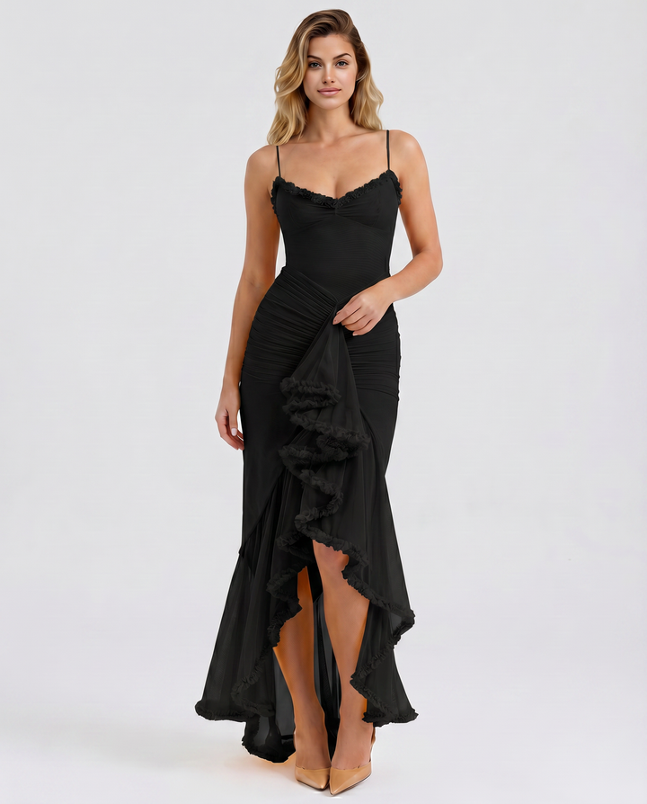 Leah | High-Low Dress with Ruffled Front