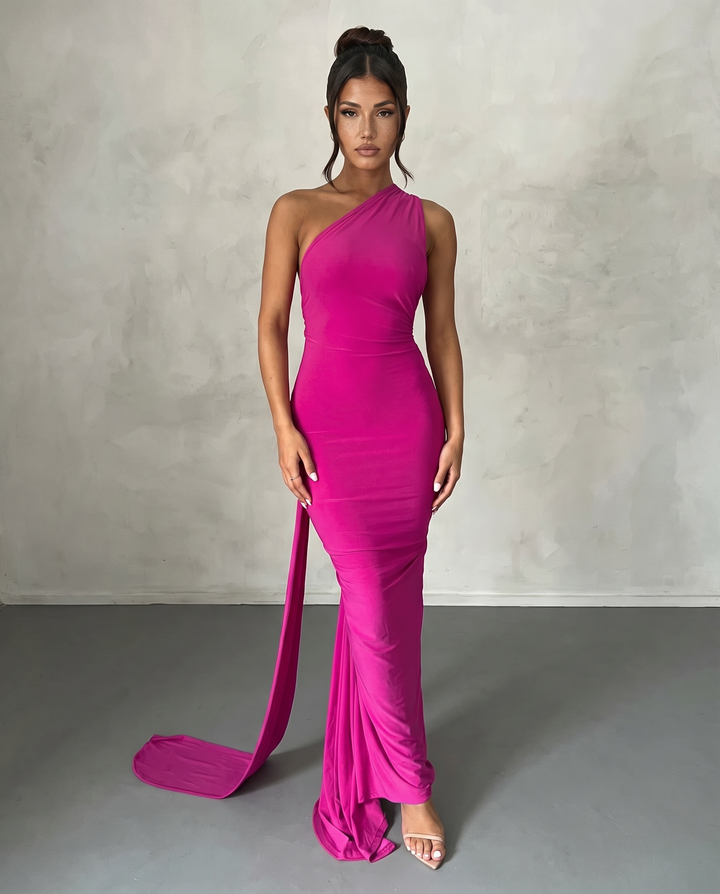 Lou | One Shoulder Maxi Dress with Open Back