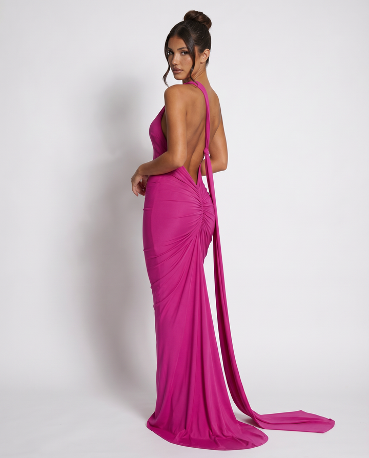 Lou | One Shoulder Maxi Dress with Open Back