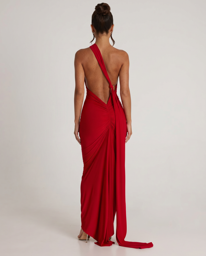 Lou | One Shoulder Maxi Dress with Open Back