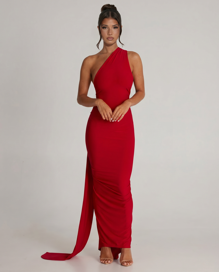 Lou | One Shoulder Maxi Dress with Open Back