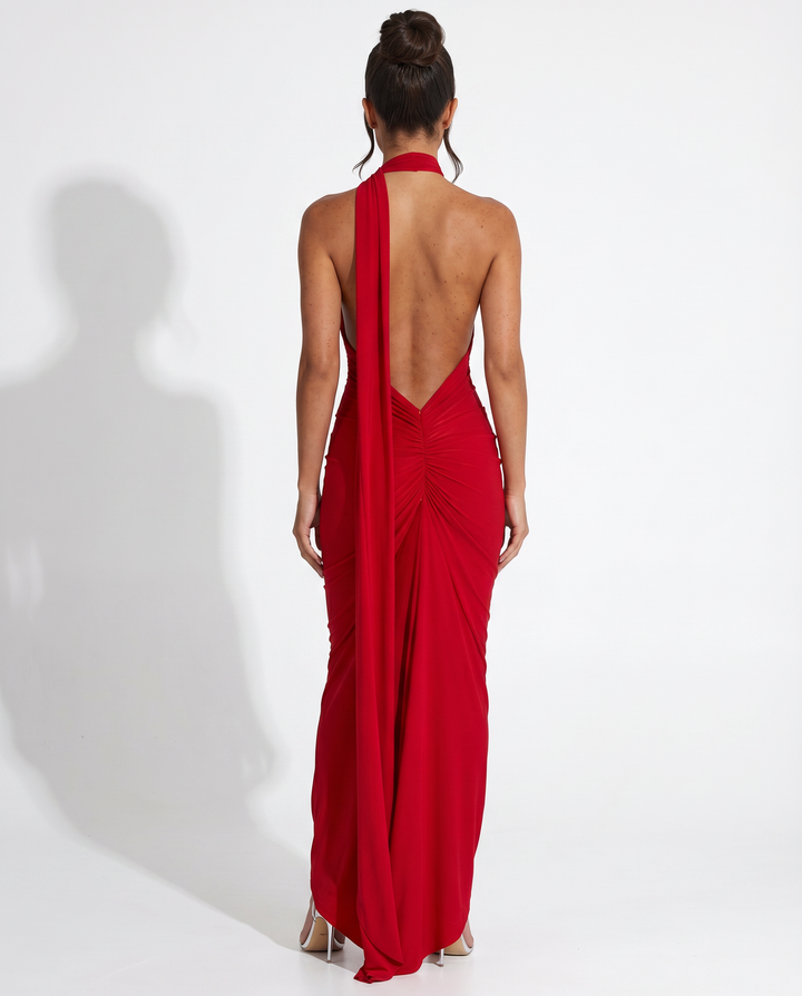 Lou | One Shoulder Maxi Dress with Open Back