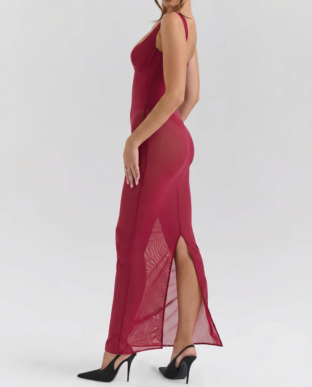 Tracie | Maxi Dress with Floral Print and Bustier Bodice
