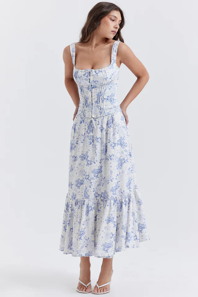 Jessie | Two-Piece Set with Corset Top and Midi Skirt