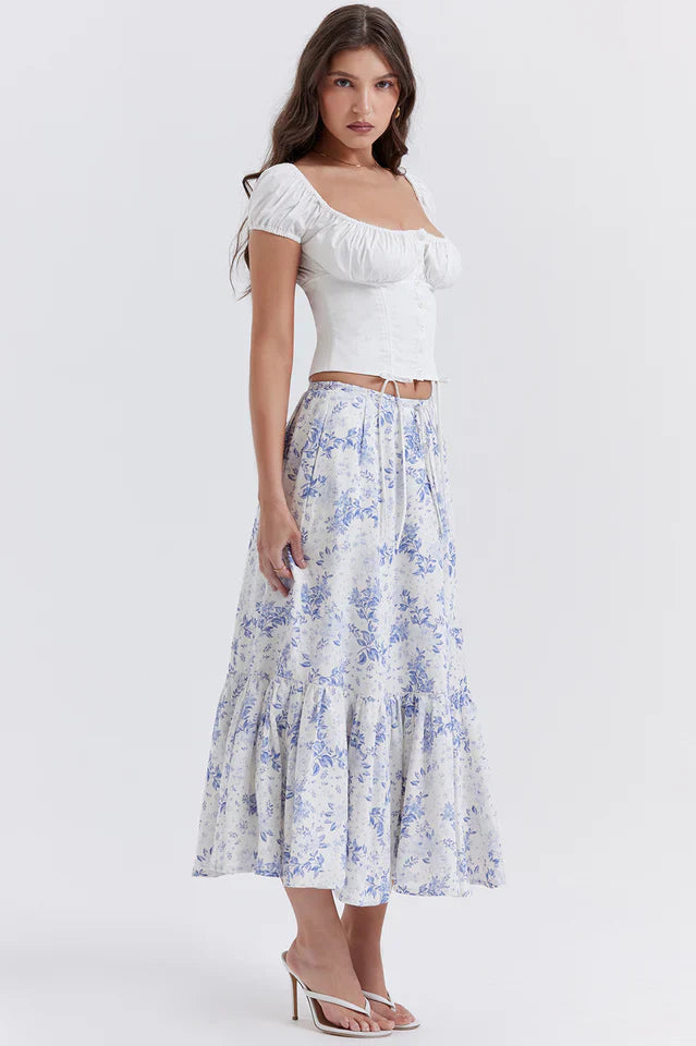 Jessie | Two-Piece Set with Corset Top and Midi Skirt
