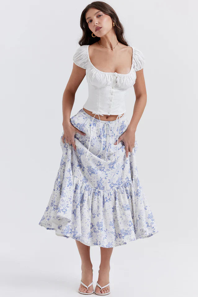 Jessie | Two-Piece Set with Corset Top and Midi Skirt