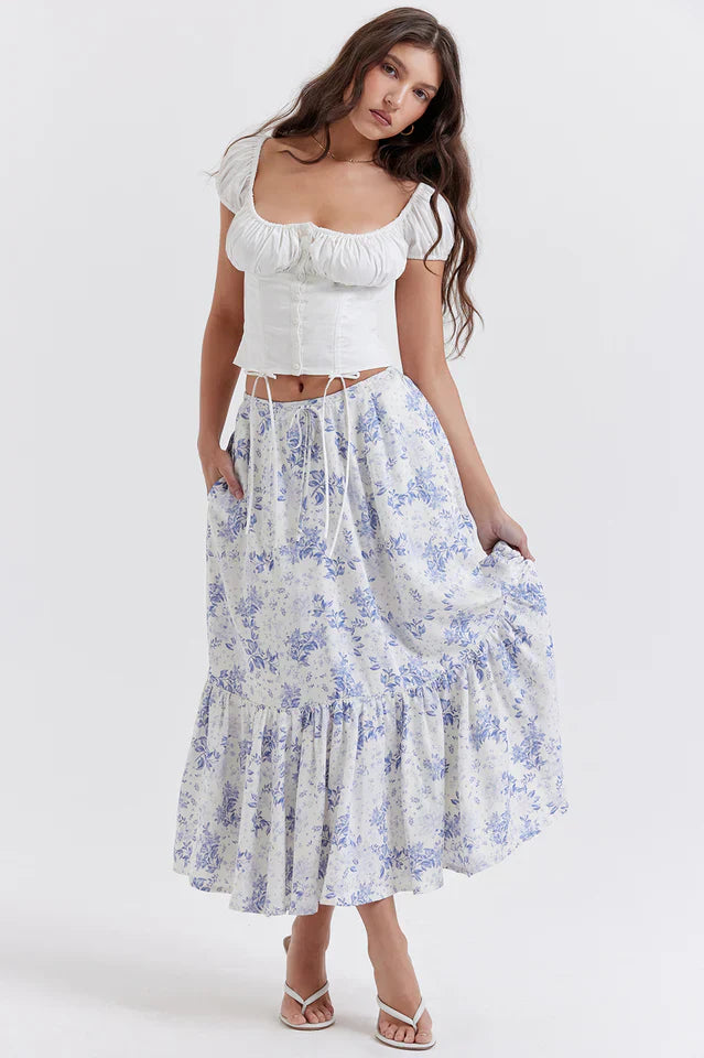 Jessie | Two-Piece Set with Corset Top and Midi Skirt