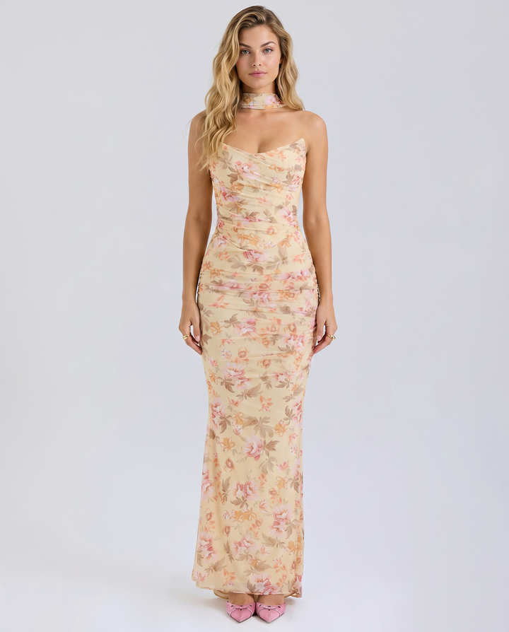 Velma | Maxi Dress with Neck Scarf Detail