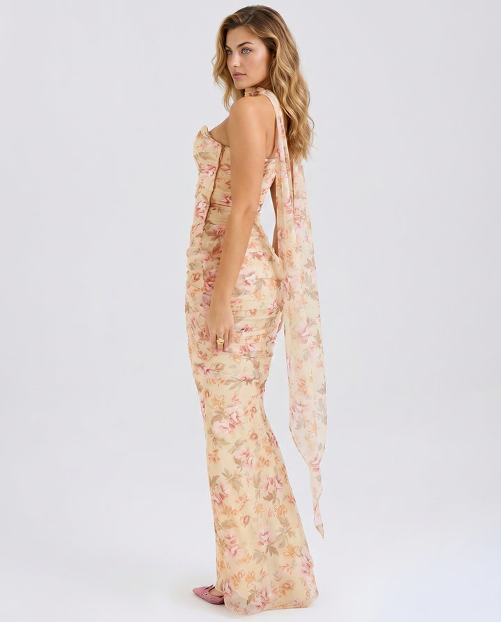Velma | Maxi Dress with Neck Scarf Detail