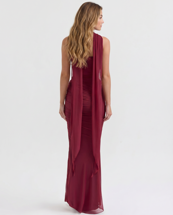 Velma | Maxi Dress with Neck Scarf Detail
