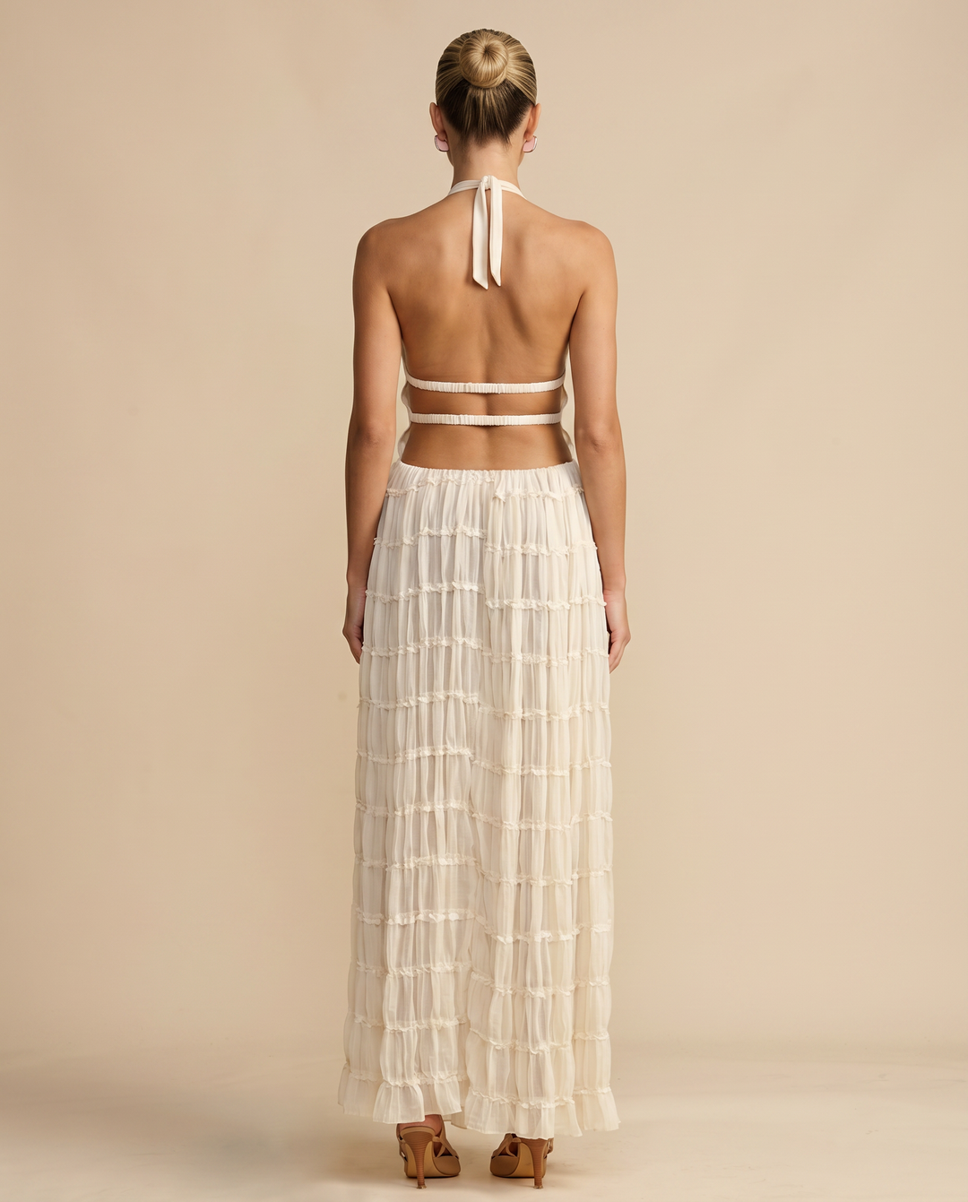 Bella | Halter Top and Pleated Maxi Skirt Set