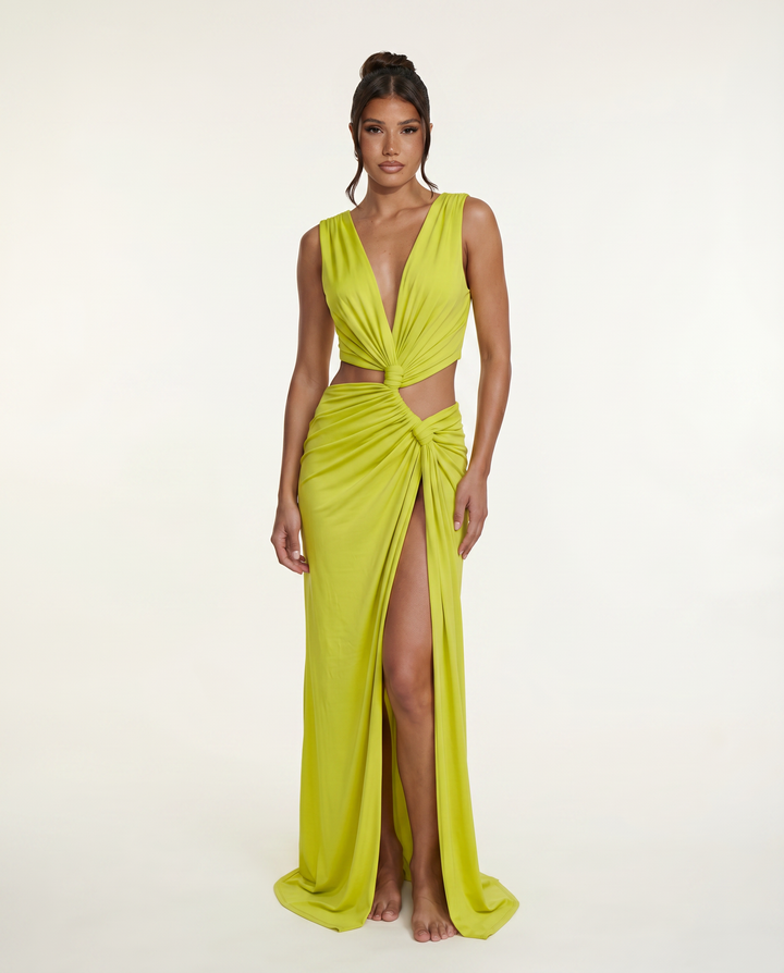 Wanda | Maxi Dress with Twist Front and High Slit