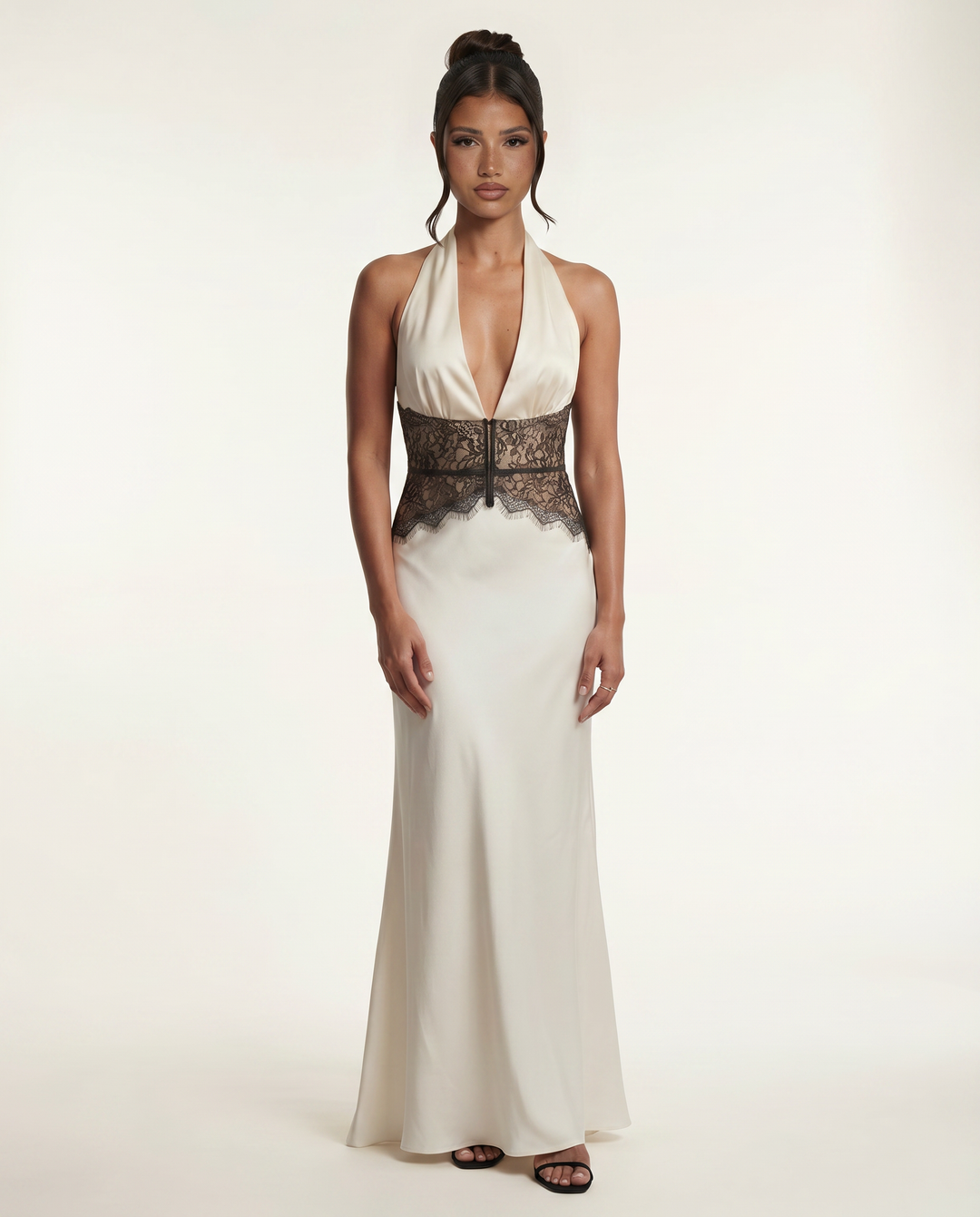 Lenora | Maxi Dress with Lace Waist and Open Back