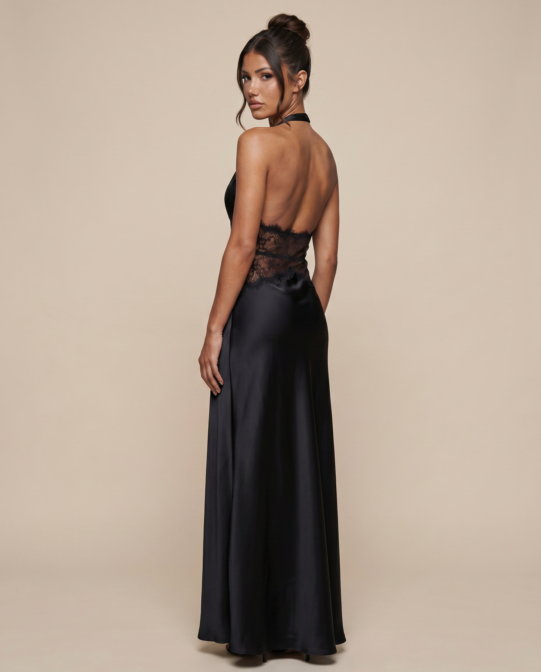 Lenora | Maxi Dress with Lace Waist and Open Back