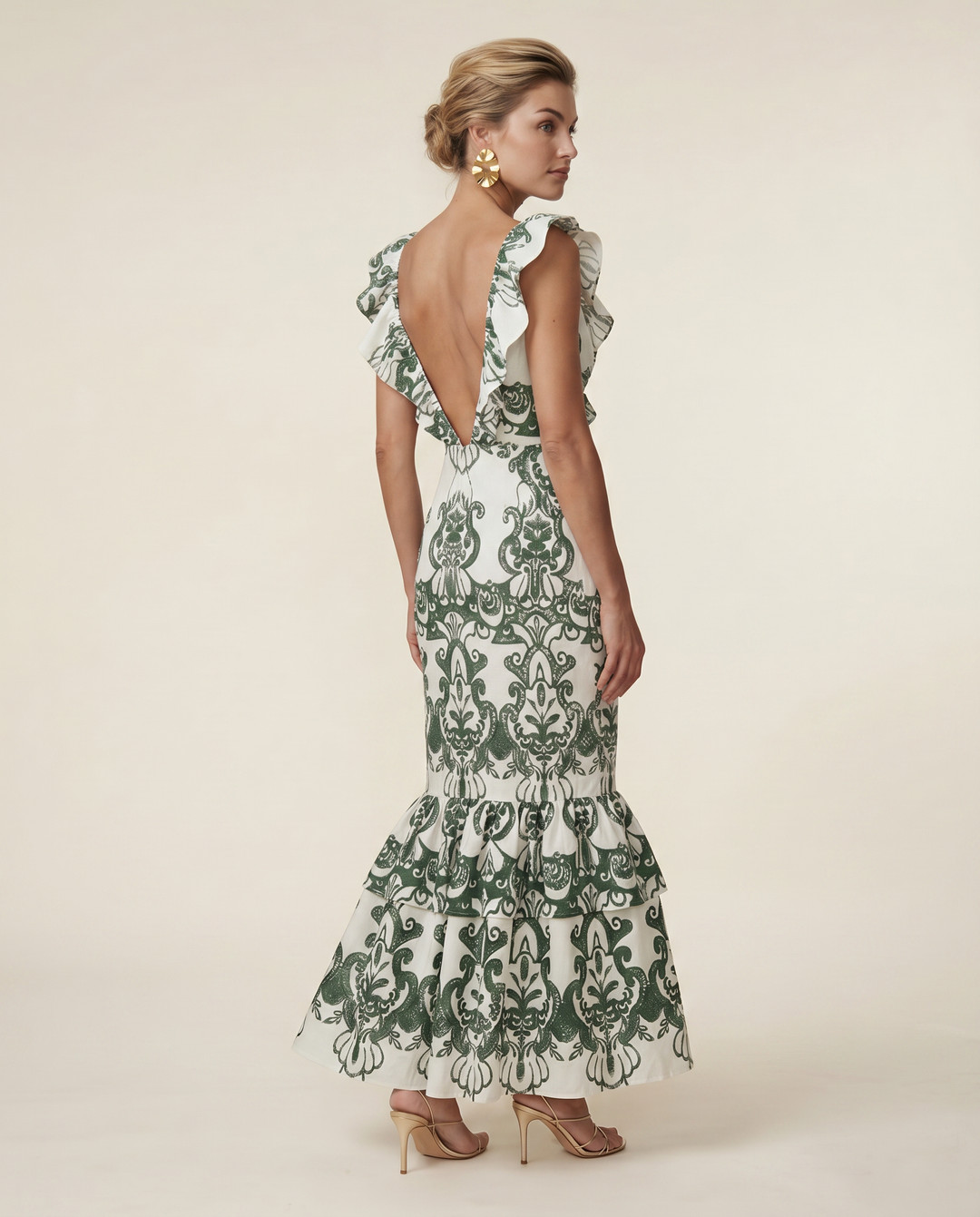 Jim | Maxi Dress with Ruffle Trim and Embroidered Detail