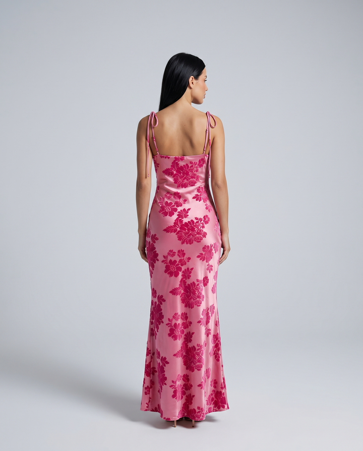 Kaelith | Floral Maxi Dress with Cowl Neck