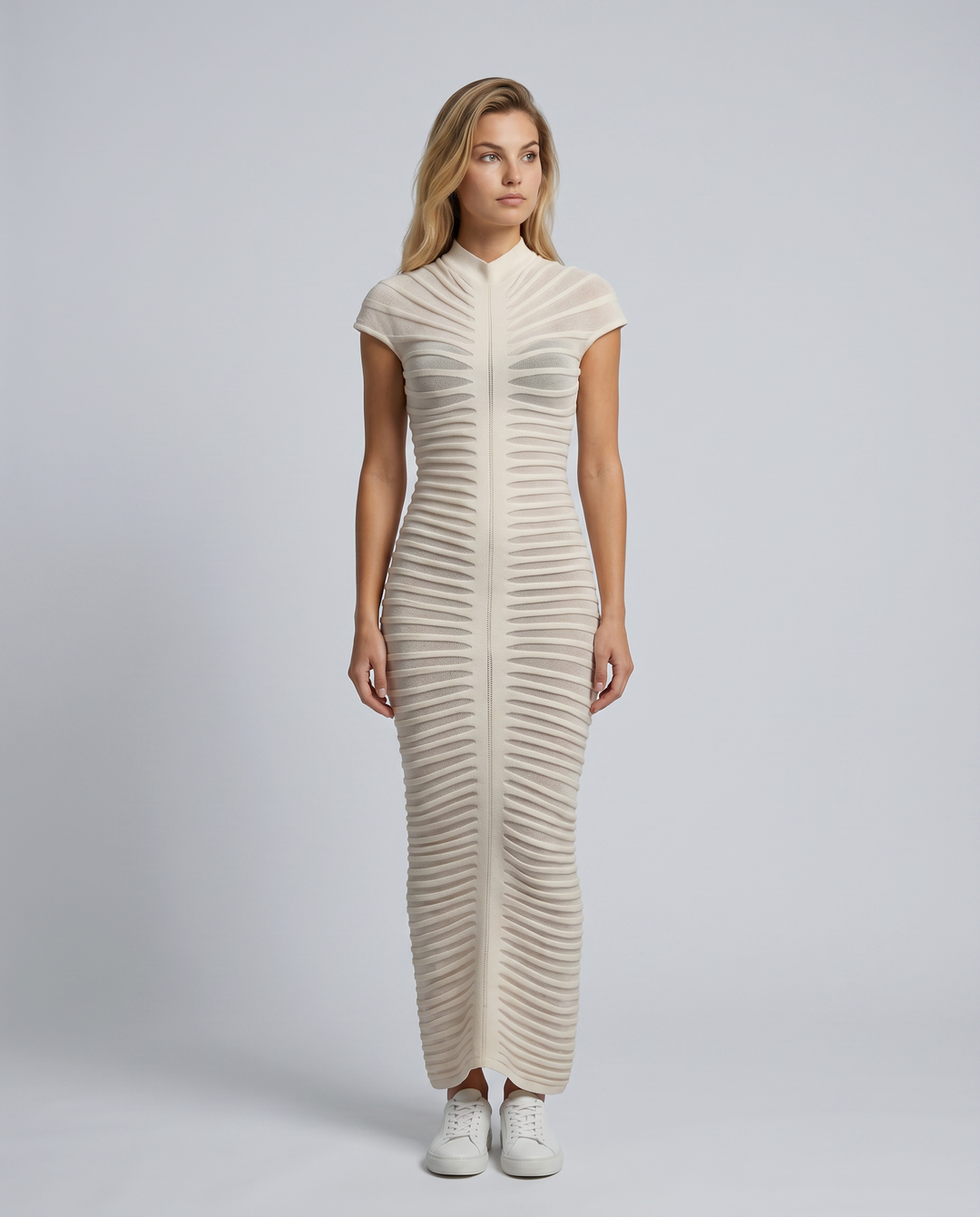 Gloria | Maxi Dress with Ribbed Sculpted Structure
