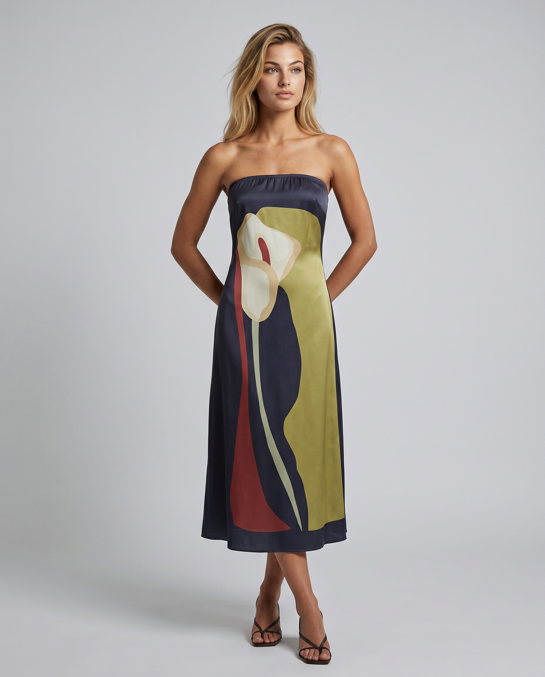 Tanya | Maxi Dress with Strapless Abstract Print
