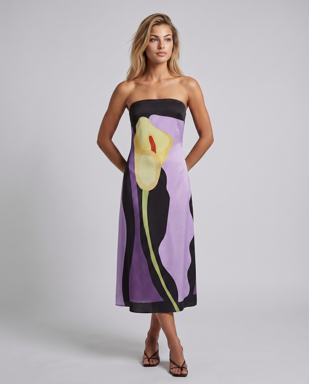 Tanya | Maxi Dress with Strapless Abstract Print