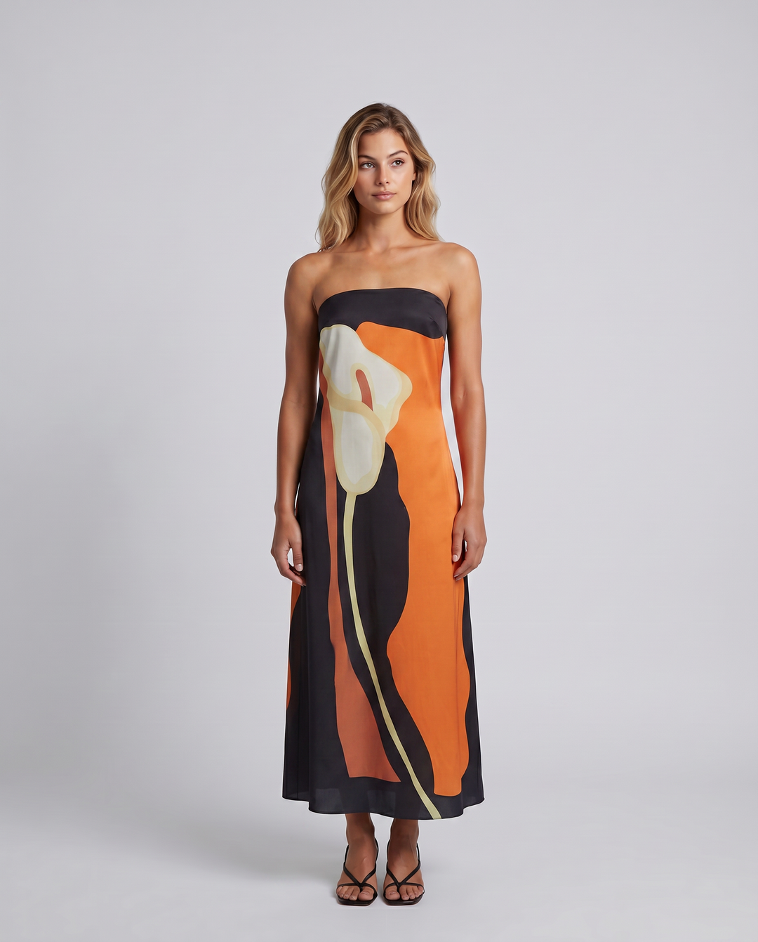 Tanya | Maxi Dress with Strapless Abstract Print