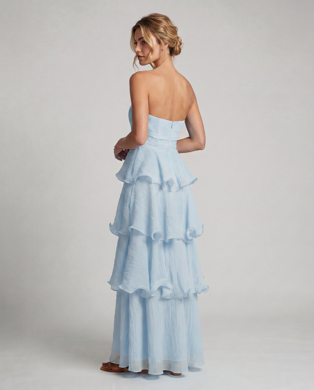 Azalea | Strapless Maxi Dress with Tiered Ruffle Skirt